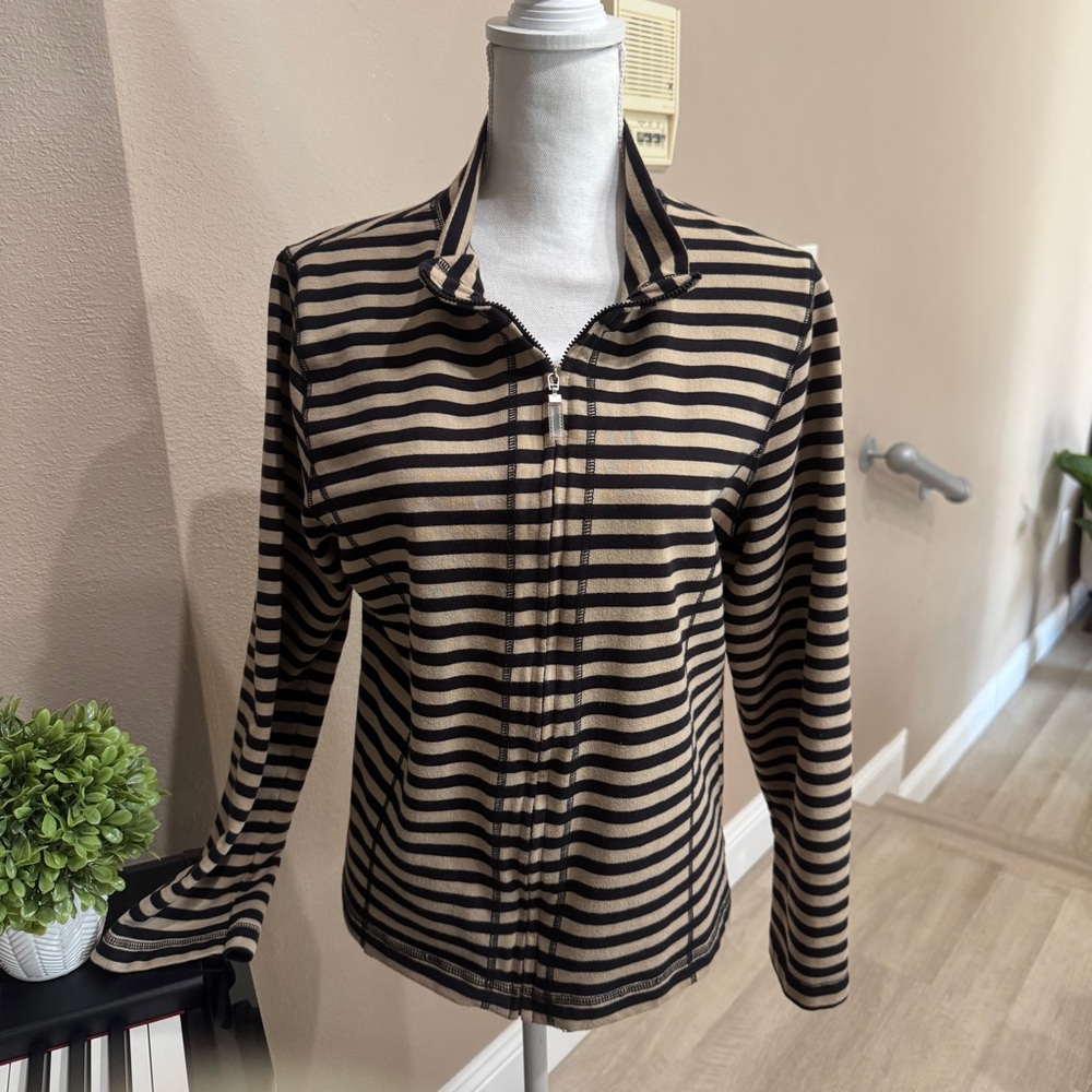 Zippered Jacket Brown Black High Collar by KT Sport